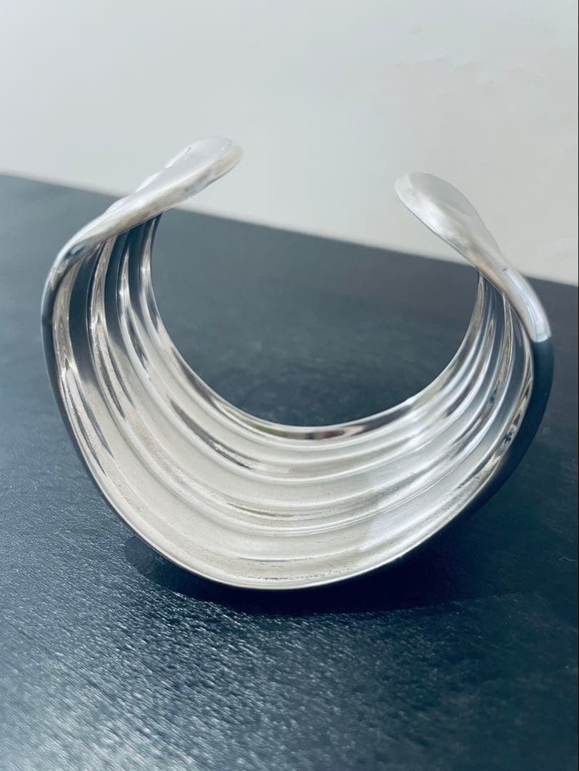 ヴィンテージ シルバーバングル　メキシコシルバー　925 ボーンカフ