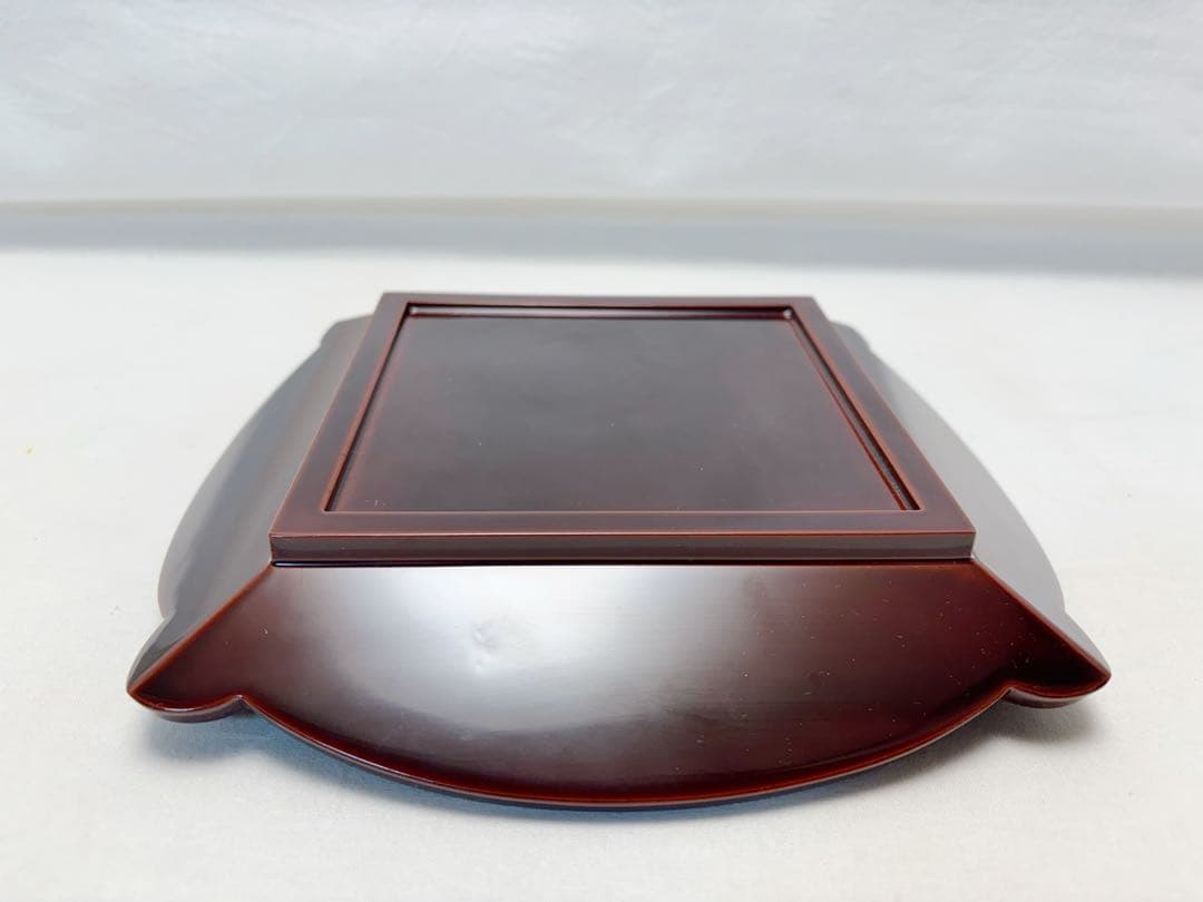 未使用 茶道具 木製溜塗 七宝盆 胡麻竹張り 鵬雲斎好写 菓子器