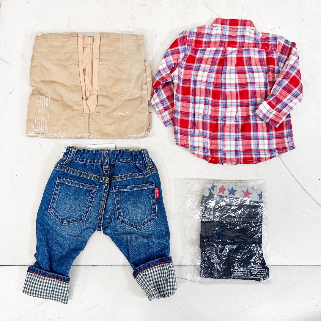 よ*こ様 K9110 ミキハウス オーバーオール シャツ パンツ 4枚 セット