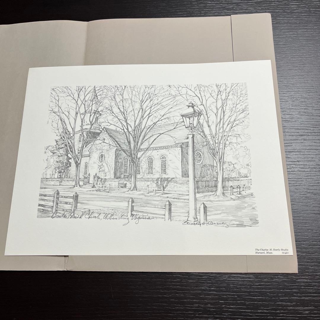 絵画 Four Sketches of Colonial Williamsburg