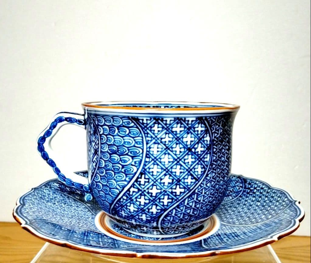 ☆ 平安春晃 清水焼 祥瑞コ―ヒ―碗皿