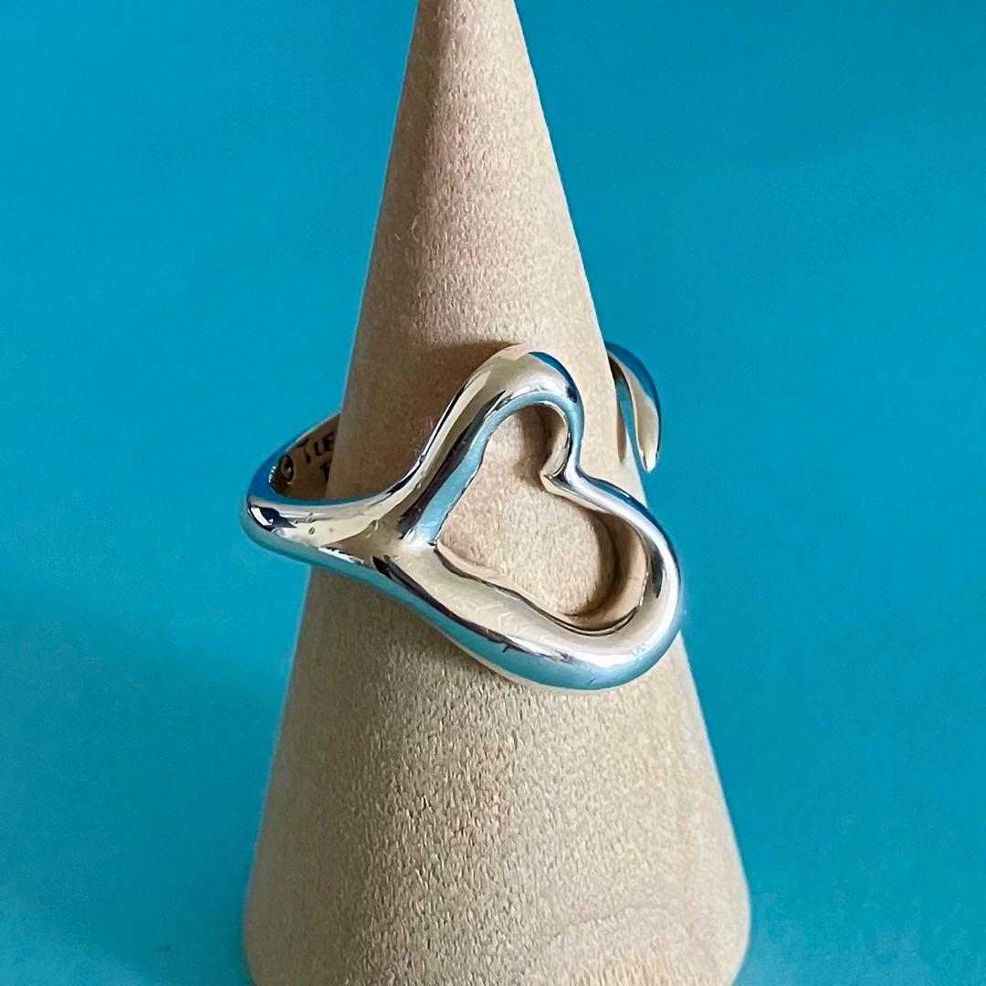 美品 ティファニー エルサペレッティ オープンハート リング 約7号 SV925