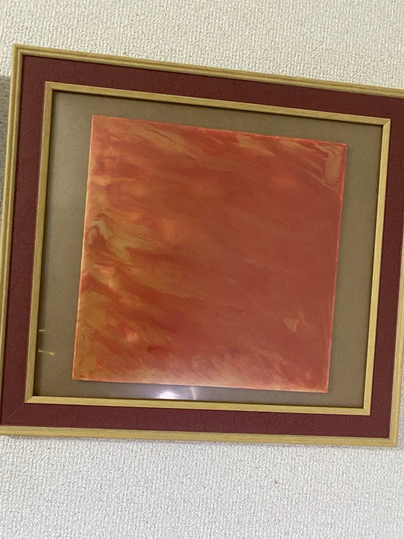 抽象画　青と赤