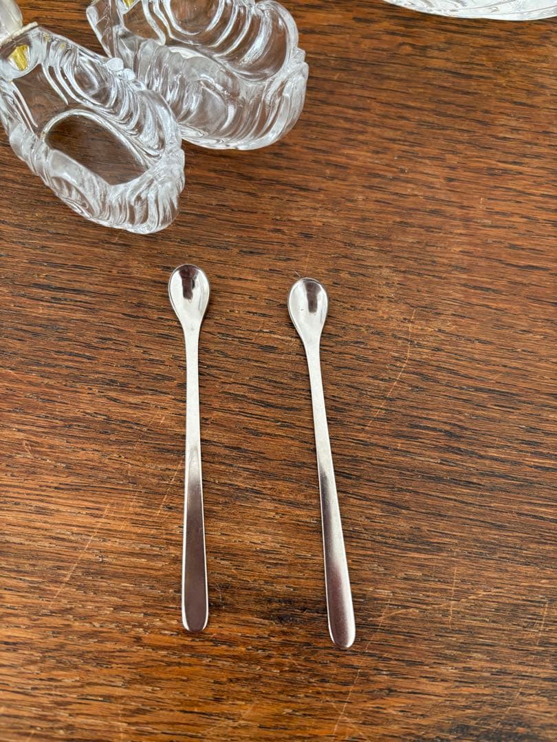 白鳥　スワン　3個セット　調味料入れ　クリスタルガラス