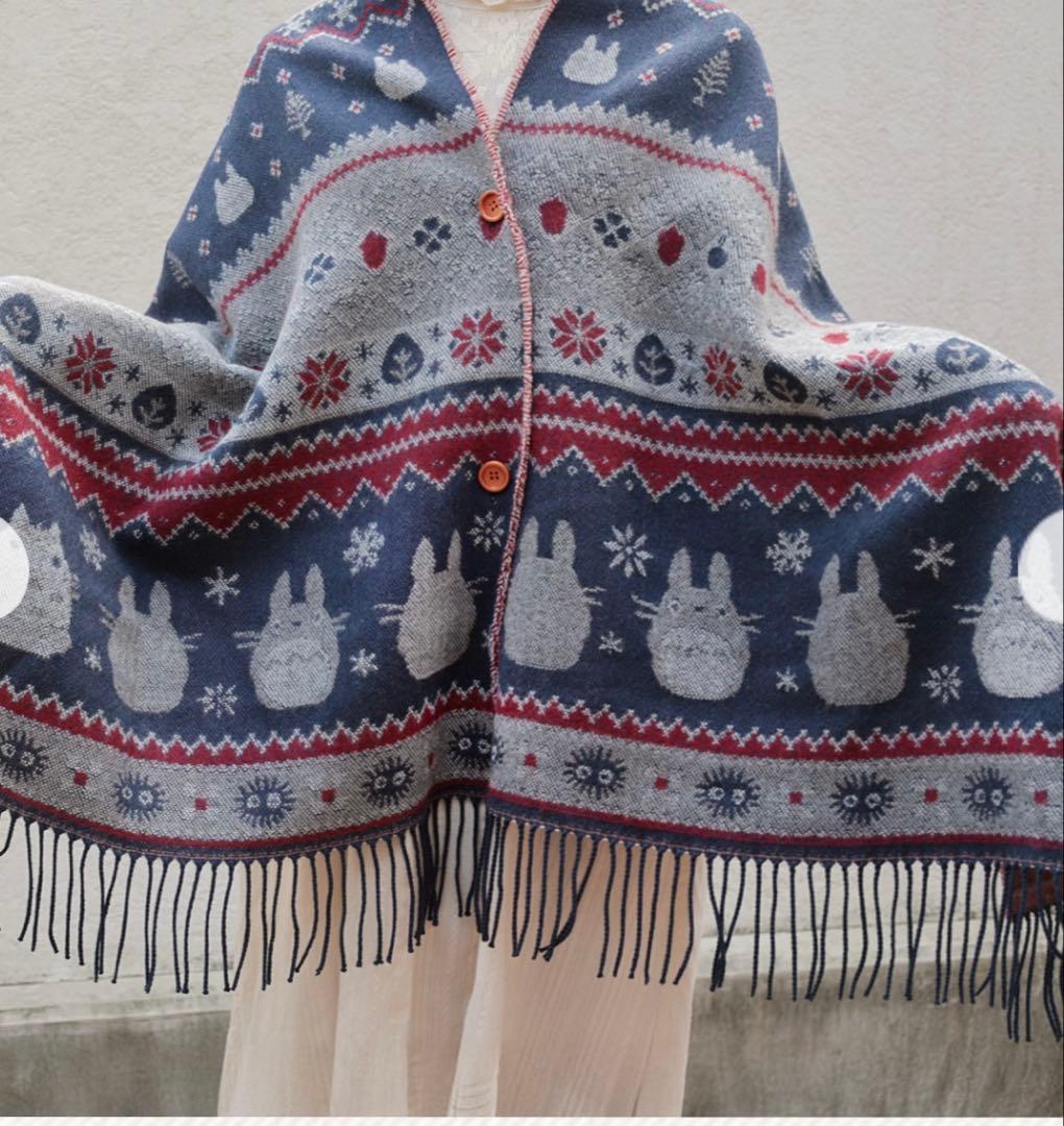 となりのトトロ ボタン付ストール 雪の結晶