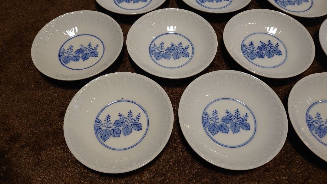 古伊万里　伊万里　染付　豆皿　菓子皿　桐紋　１０客