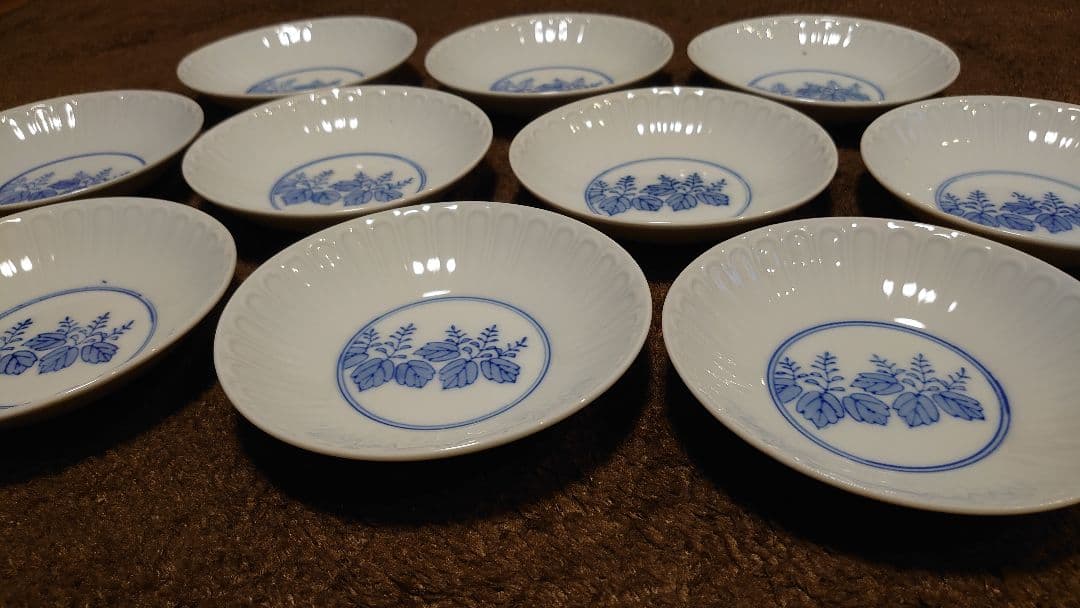 古伊万里　伊万里　染付　豆皿　菓子皿　桐紋　１０客