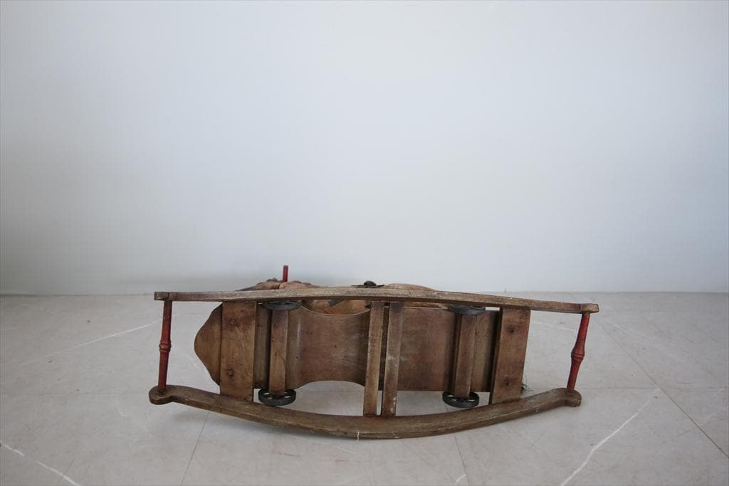 フランスアンティーク木製ロッキングホース/木馬/乗り物オブジェ(92-114)