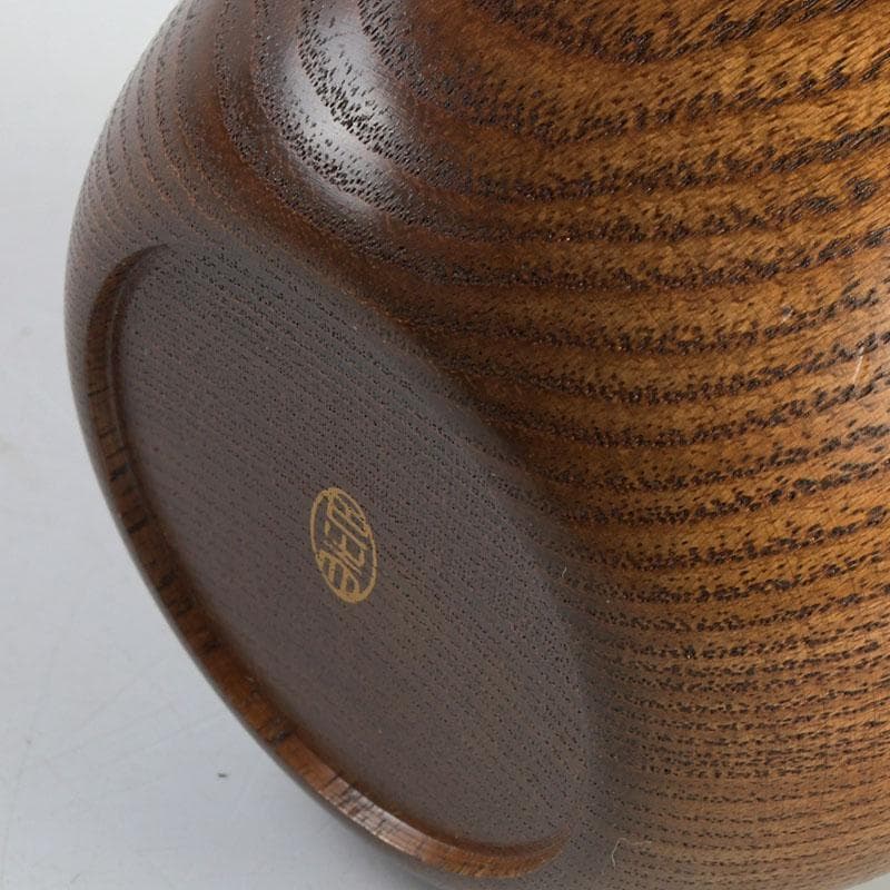 茶道具　山中漆器　中川巴之介作　桑製　梅蒔絵　棗　共箱　V　9321