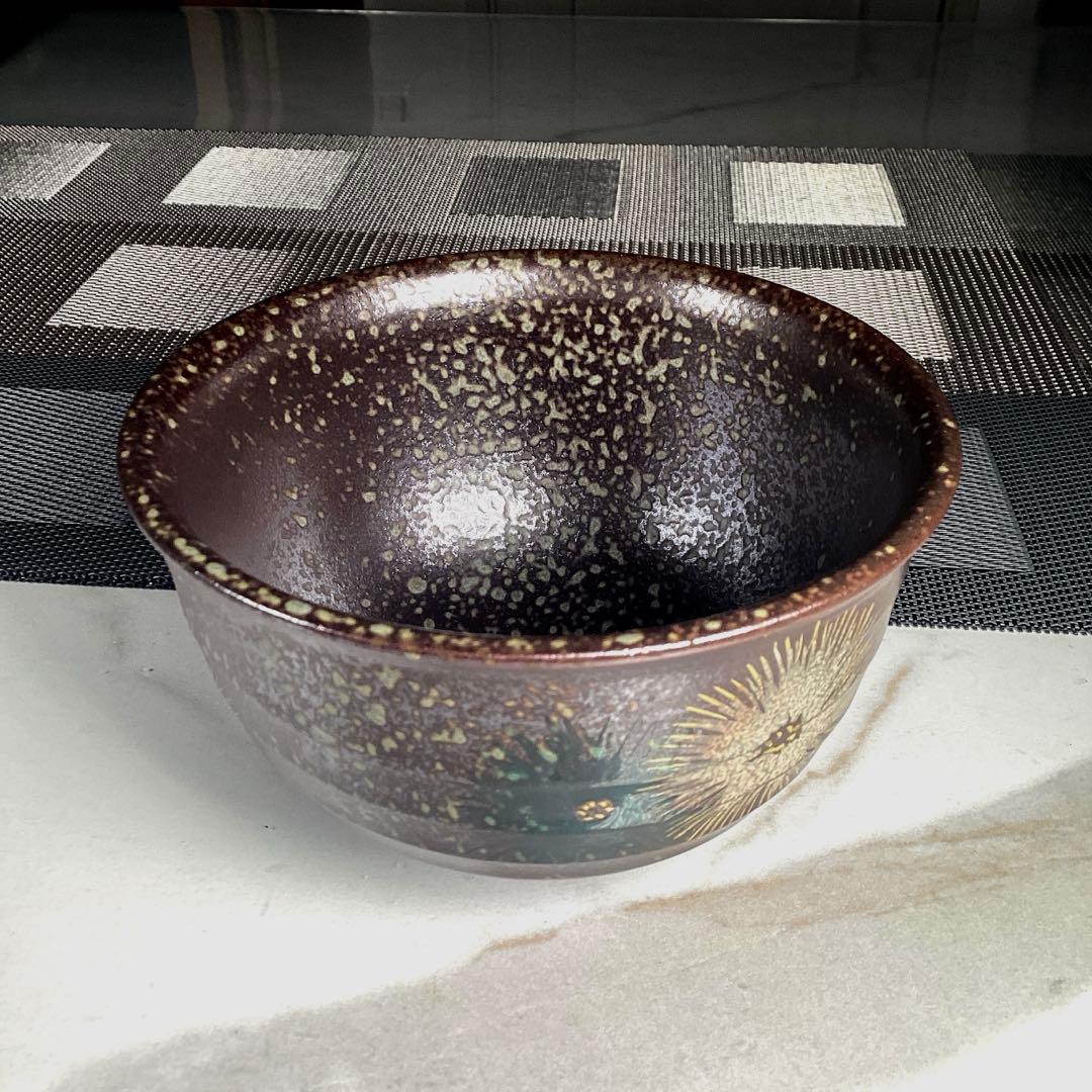 九谷焼　光崖窯　三代目　高聡文　抹茶茶碗