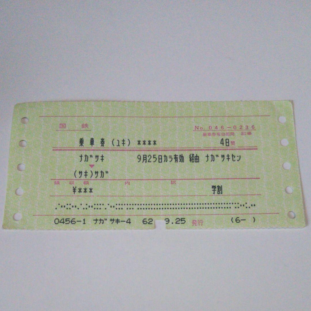 使用済み、国鉄時代のマルス乗車券