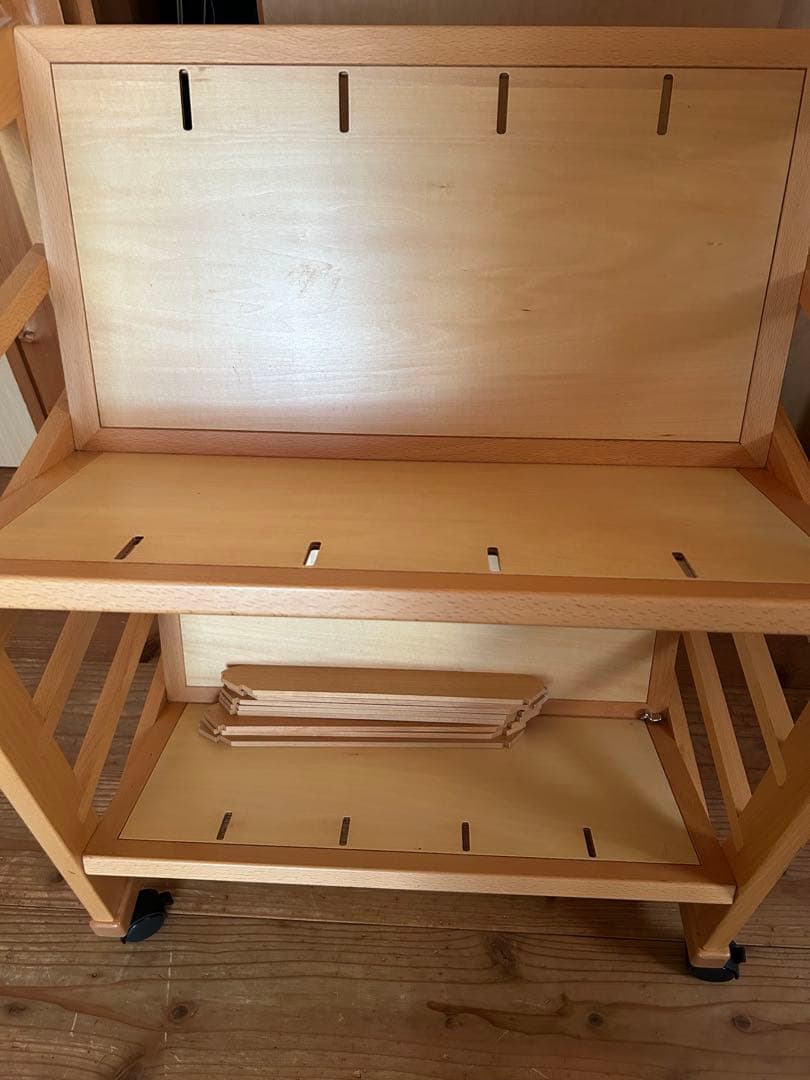 豊岡クラフト　ブックワゴン　木製2段　ライトブラウン