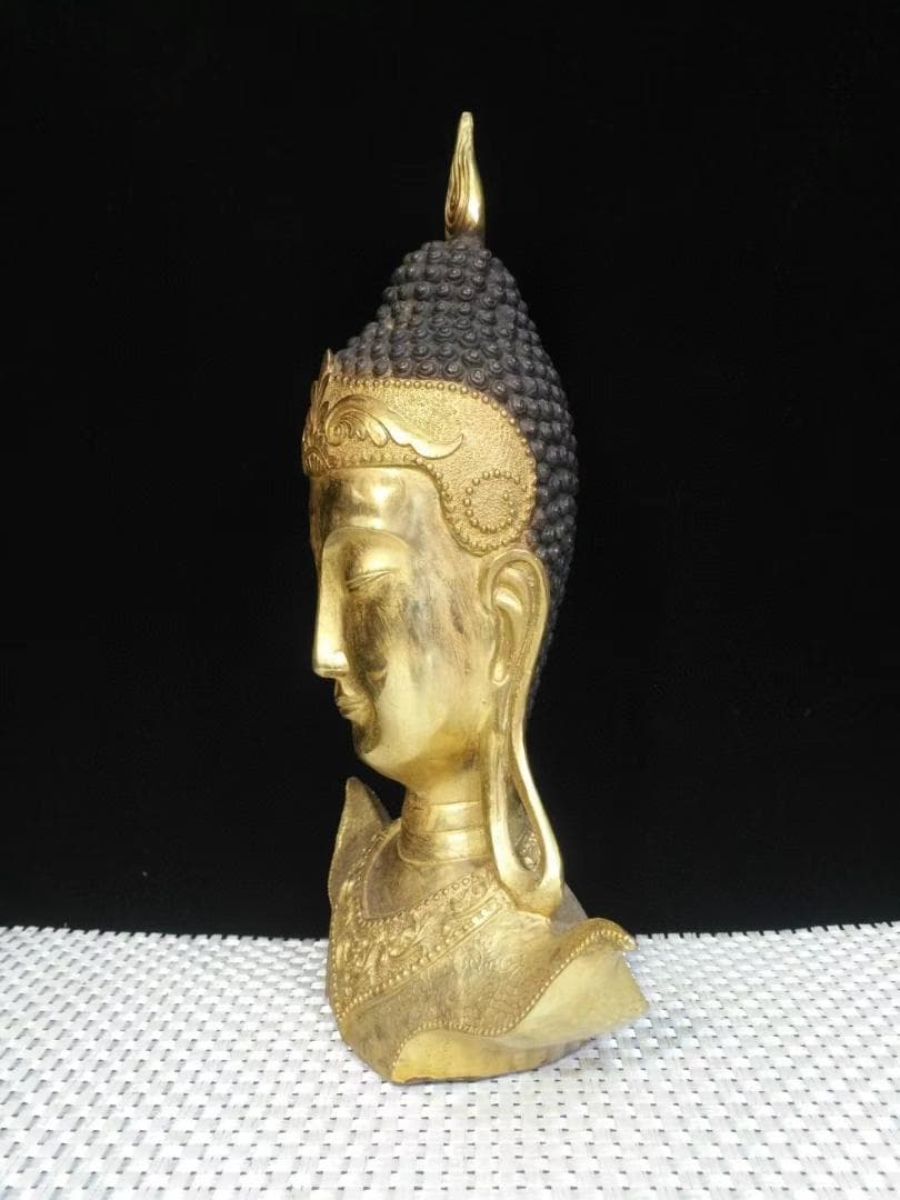 古美術・タイ仏教・旧蔵銅鎏金【釈迦牟尼仏】・純手作り・供養仏像・風水開運・置物