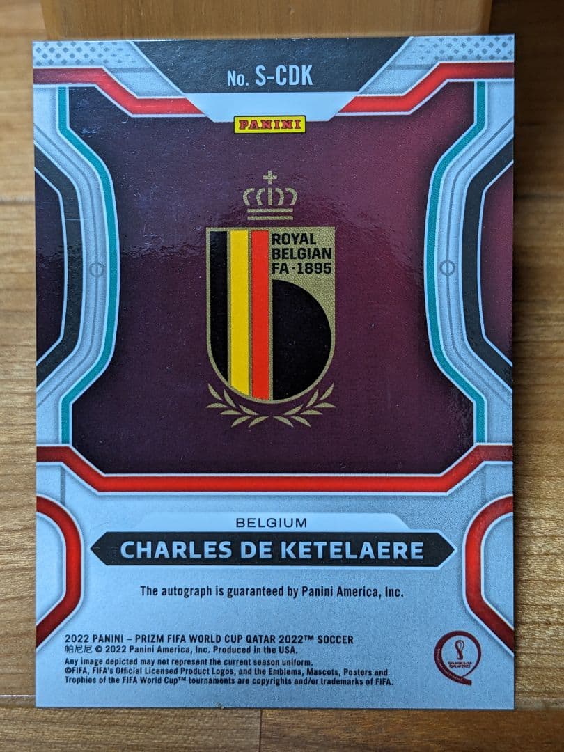 シャルル・デ・ケテラーレ PANINI PRIZM 2022 auto 自筆