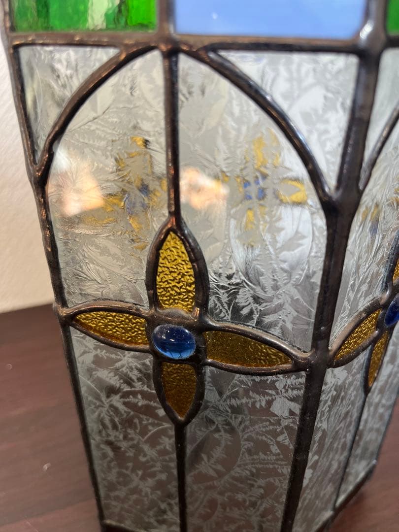 ステンドグラス ランプ 六角型 ディスプレイ ナイトランプ スタンドライト