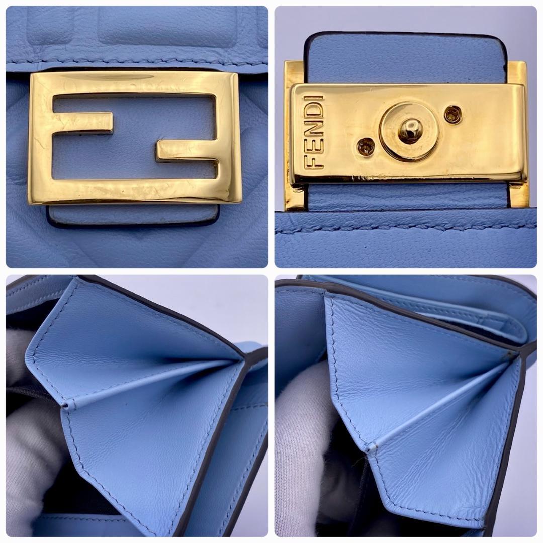 美品 FENDI フェンディ ズッカ バケットウォレット エンボイスレザー