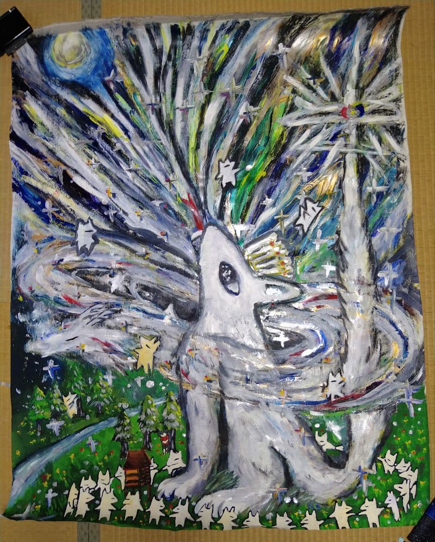 『祀りの集』浜川晴名/絵画、アート、50号、 真作、原画