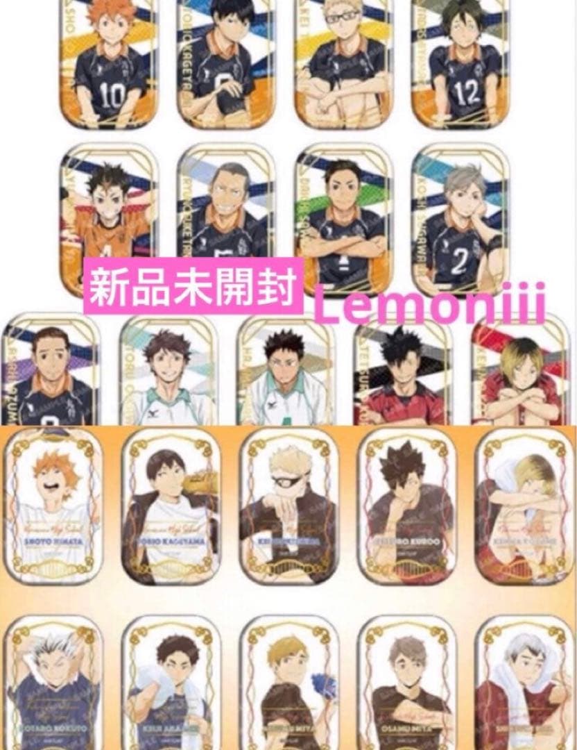 ハイキュー スクエア缶バッジ クールダウン おすわり 2種コンプリートセット