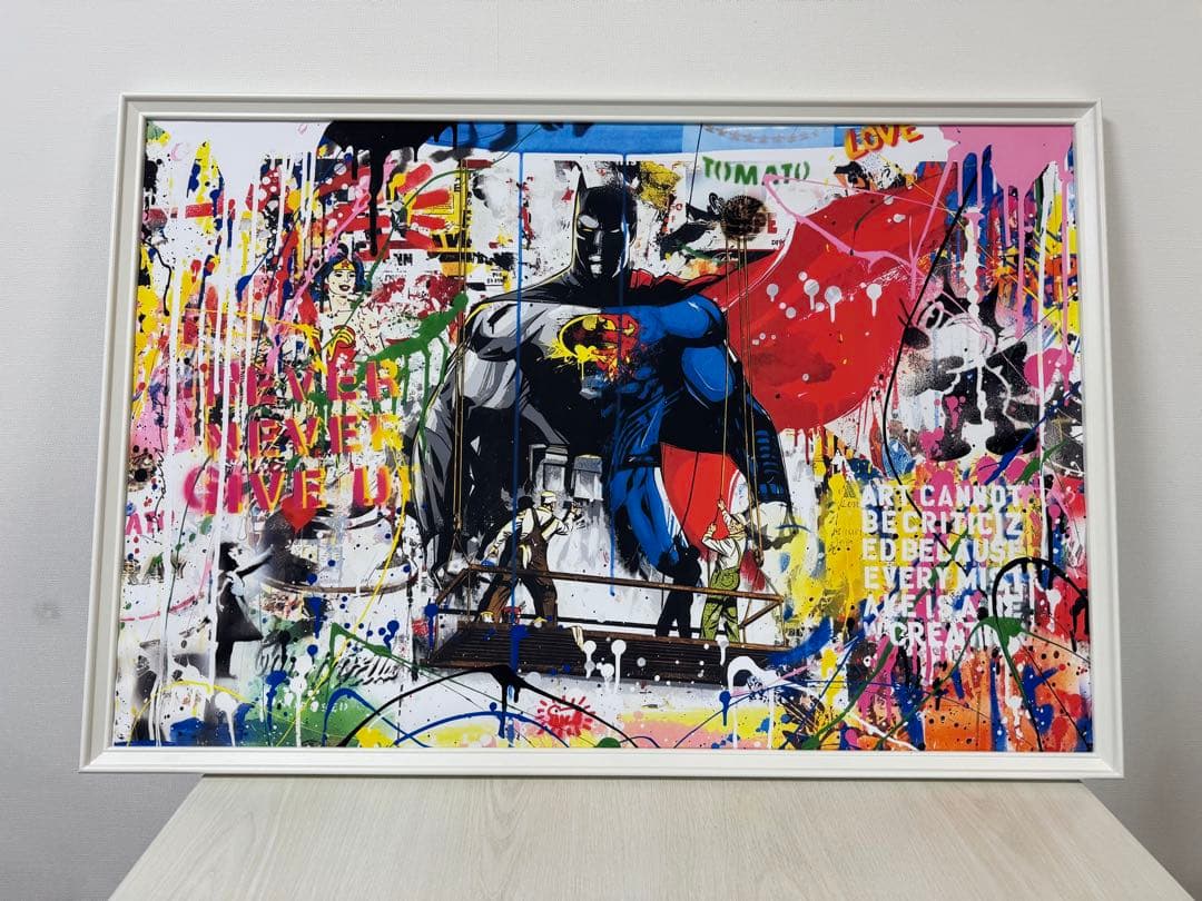 No.310フレーム付きキャンバスアート　バッドマン　スーパーマン