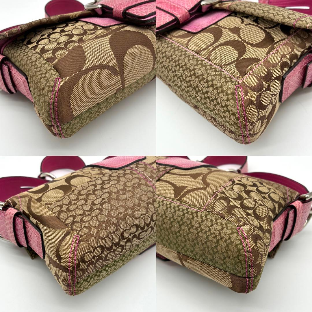 極美品✨ コーチ パッチワーク ソーホー フラップ ワンショルダーバッグ ピンク