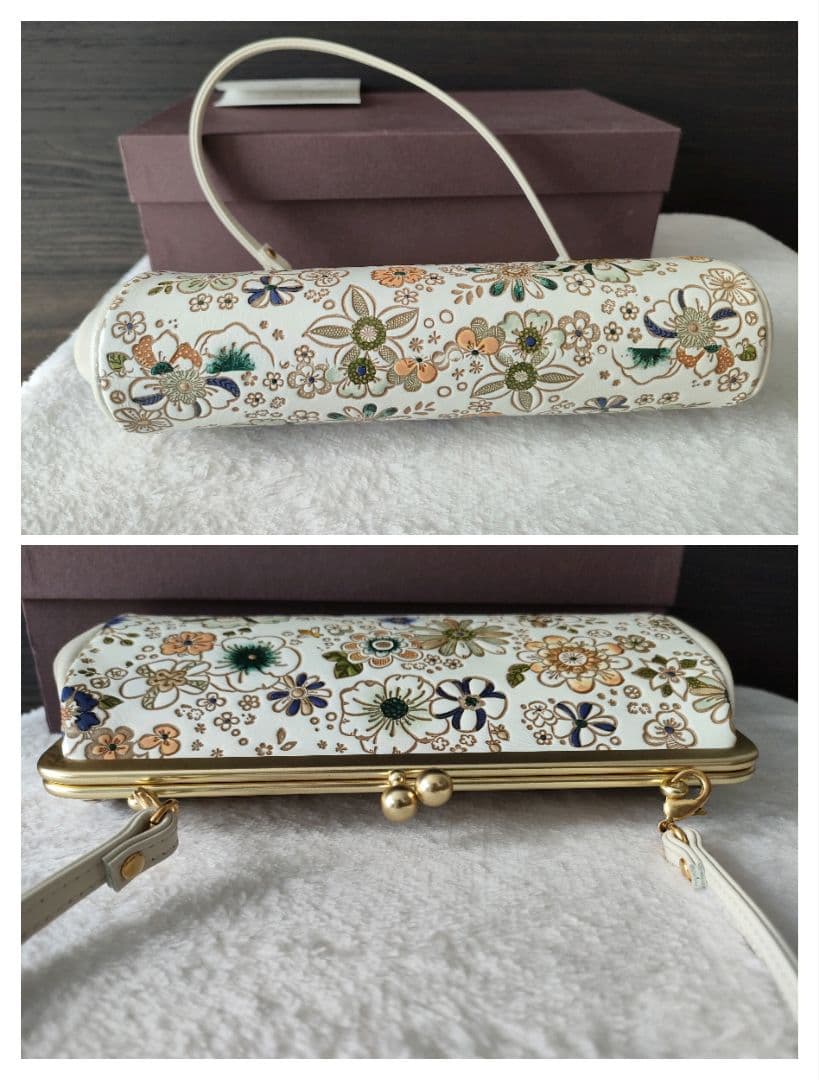 がま口バッグ　みつばち　文庫屋大関　ハンドルクラッチ