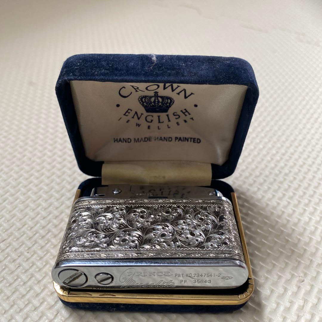 PRINCE 彫刻模様 メタルライター　オルゴール付き