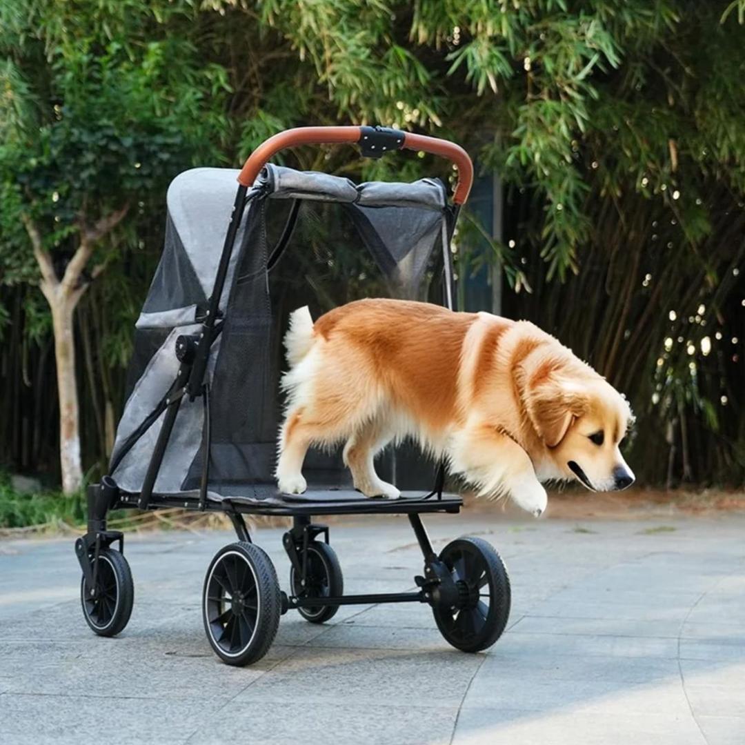 ペットカート 耐荷重50㎏ 大型犬対応 前後ドア 乗りやすい 折りたたみ 多頭