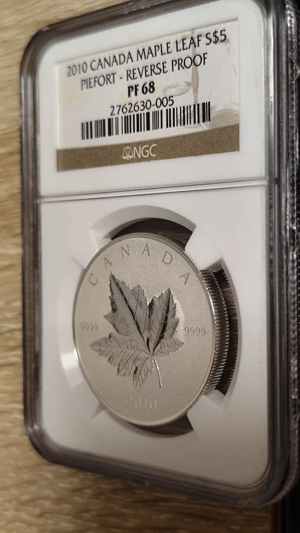 2010年 カナダ メイプルリーフ ピエフォー 5ドル 銀貨 1oz