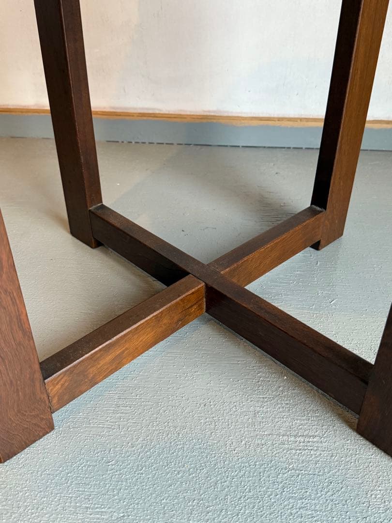 木製 サイドテーブル カフェテーブル コーヒーテーブル 丸テーブル 古家具