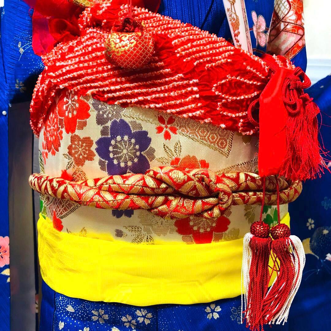 七五三 七歳‼️正絹御所車桜金彩金箔際立つ‼️完全フルセット‼️