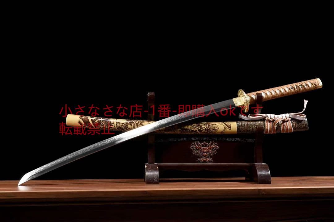 『仏魔』T10覆土焼刃風葉紋侍刀  古兵器 武具 刀装具 日本刀 模造刀 居合刀