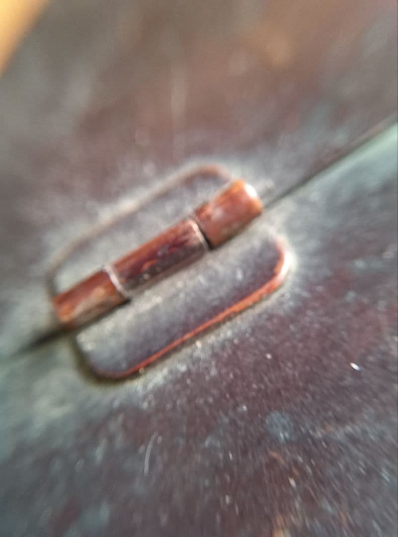 銅製　丸型蓋付き容器　灰皿　凹み有　ヴィンテージ　花器