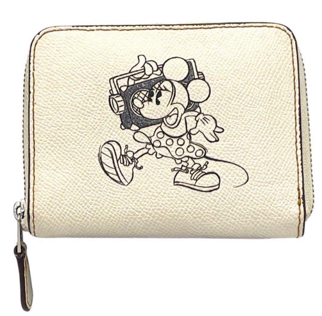 【Disneyコラボ 】Coach ミニーマウス 折り財布 ラウンドファスナー