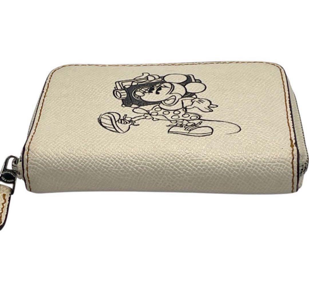 【Disneyコラボ 】Coach ミニーマウス 折り財布 ラウンドファスナー