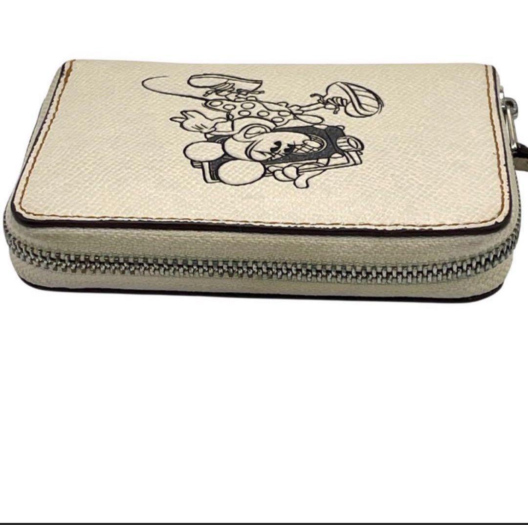 【Disneyコラボ 】Coach ミニーマウス 折り財布 ラウンドファスナー