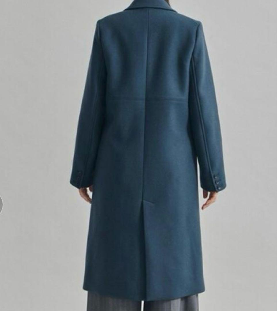 【タグ付き】UNITED TOKYO　ネオカシミヤ混レイルボクシーコート ブルー