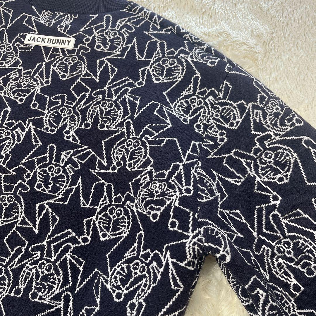 【未使用】ジャックバニー うさ耳 ドラえもん 総柄 ニットセーター　0