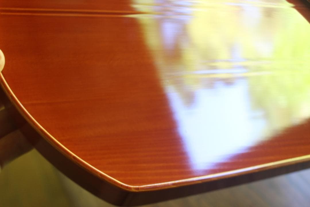 デッドストック！優美な拭き漆の映える春慶塗の半月盆（検漆器漆盆茶道具お盆お膳