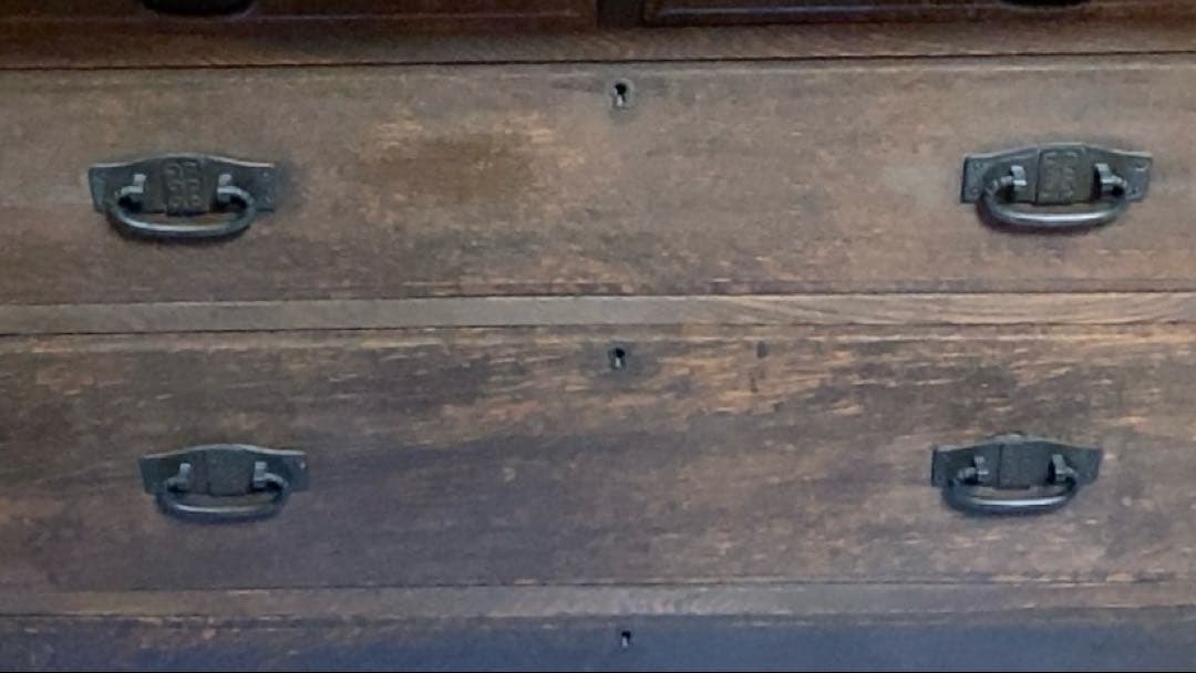 ✳︎アンティーク和家具✳︎ミラー付収納箪笥　シンプル和モダン　年代もの