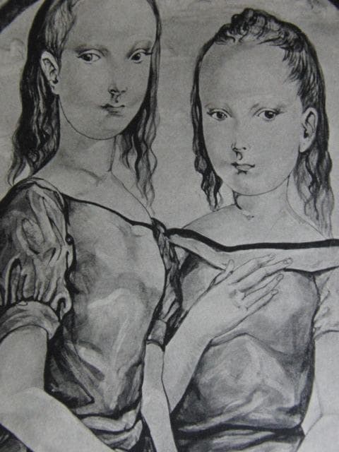 藤田嗣治、【二人の少女】、希少な限定額装用画集画、新品高級額 額装付