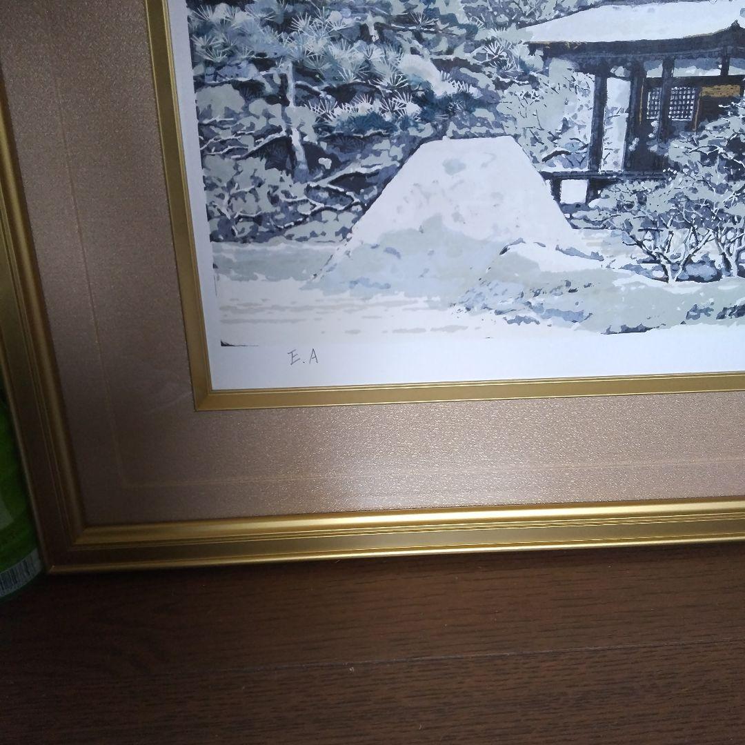 雪景色の日本画 (版画)