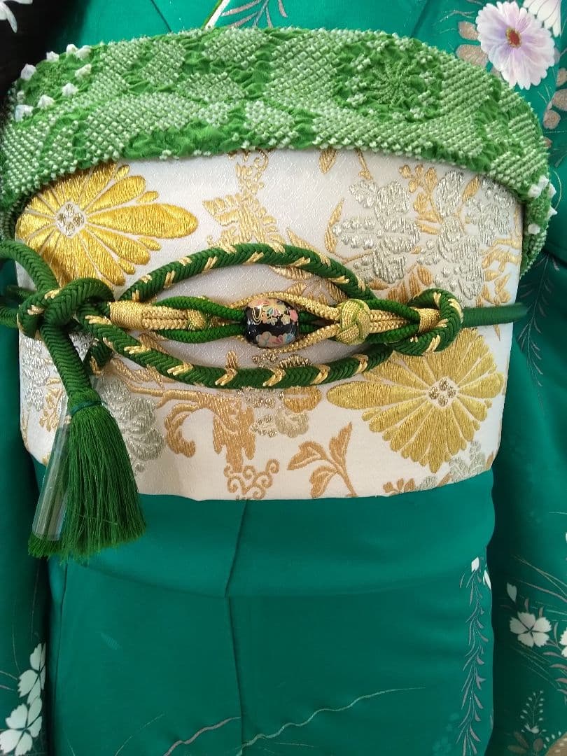 振袖フルセット、正絹振袖、成人式、重ね衿帯揚げ帯締め、西陣袋帯、長襦袢