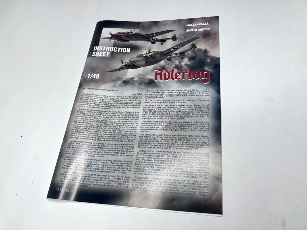 エデュアルド 1/48 鷹の日 Bf110C/D リミテッドエディション