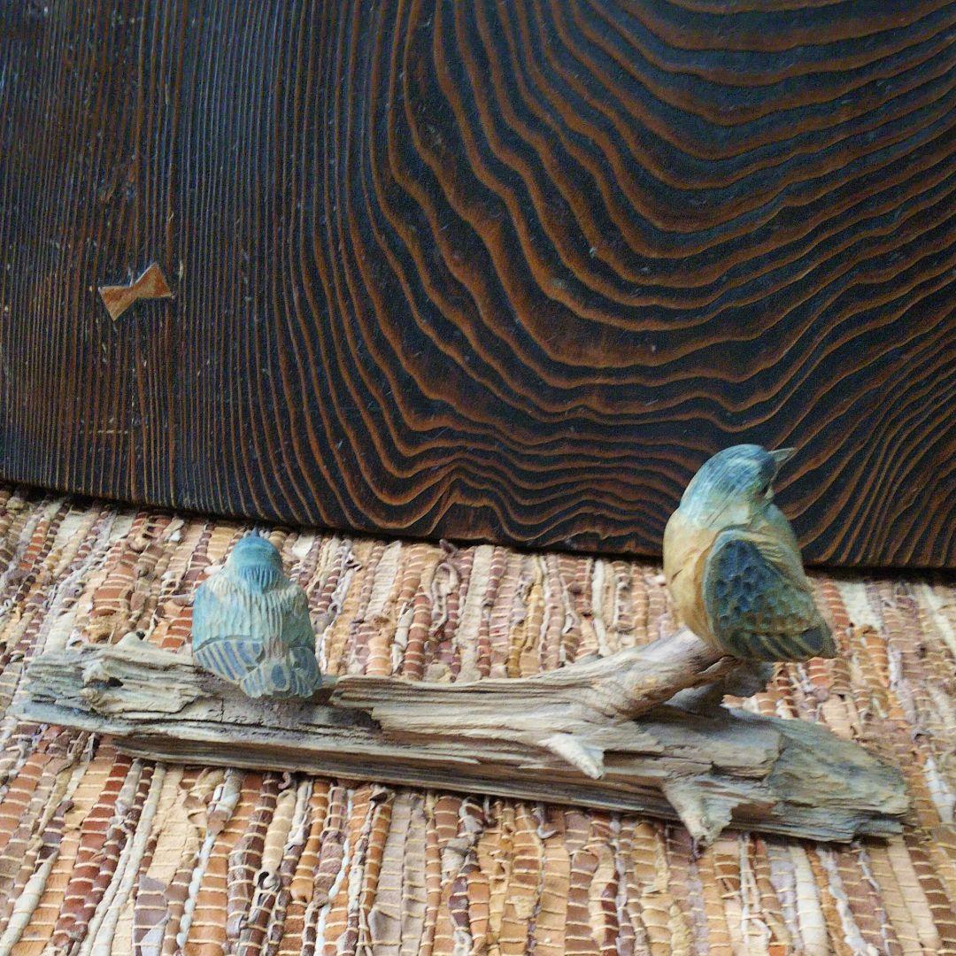 天然木木彫りつがいのカワセミ