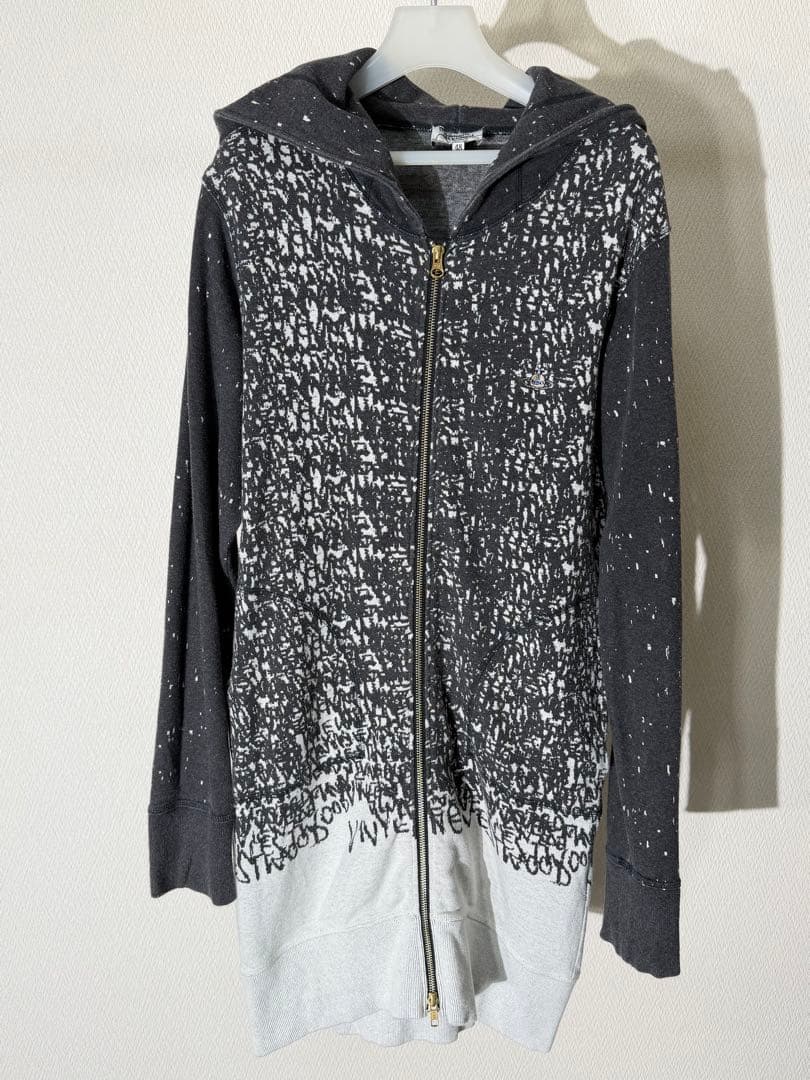 ヴィヴィアンウエストウッドマン ロゴプリント スウェットロングパーカー