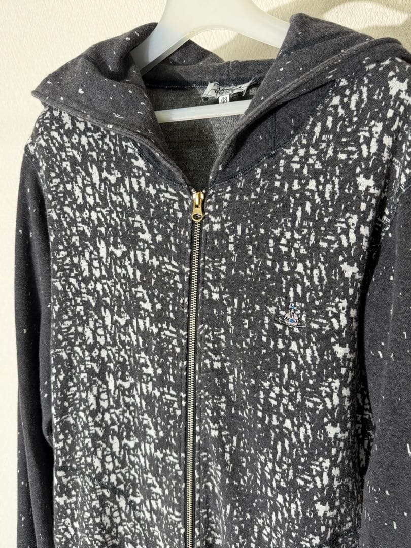 ヴィヴィアンウエストウッドマン ロゴプリント スウェットロングパーカー