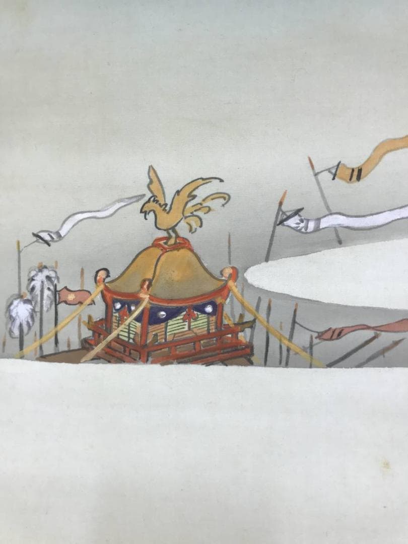 【真作】上田陽愷/武者絵/武士図/合戦場図/掛軸☆宝船☆AD-596