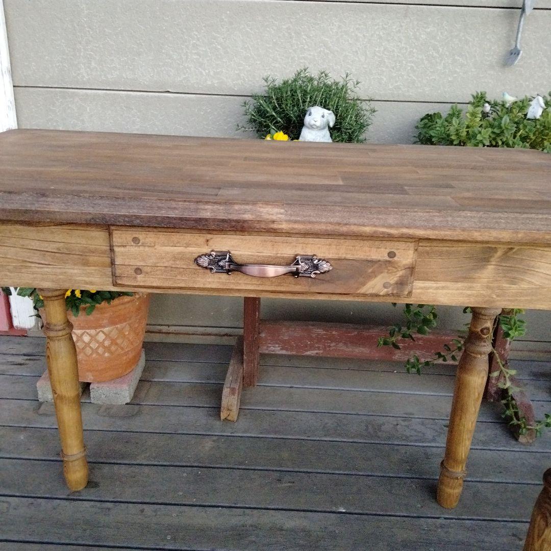 カントリー木工　ろくろ脚のパソコンデスク　学習机　作業台