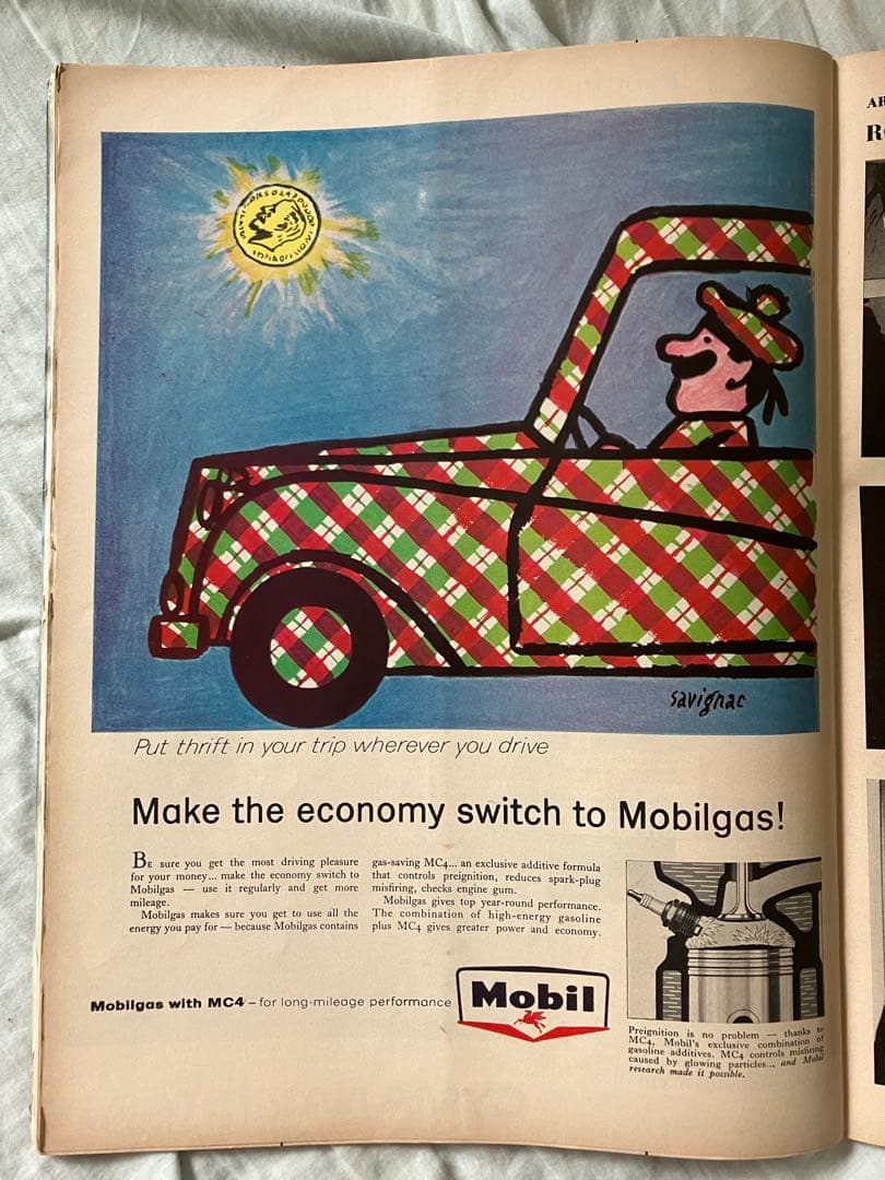 【超希少】サヴィニャック　Mobil ガソリン　オリジナル広告掲載雑誌LIFE