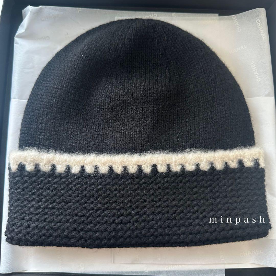【新品未使用】CHANEL ♡ 大人気 ニット帽 BLACK 黒 正規品